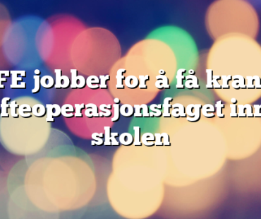 SAFE jobber for å få kran‑ og løfteoperasjonsfaget inn i skolen 